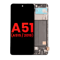 OLED-enhet med ram för Samsung Galaxy A51 4G (A515 / 2019) (6.33\") (Eftermarknad Plus) (Alla färger)