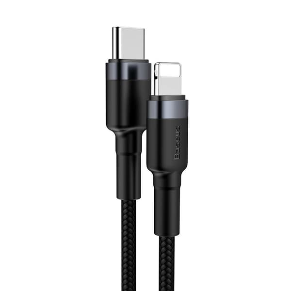 Baseus kabel Cafule PD USB-C - Lightning 1,0 m grå-svart 18W svart