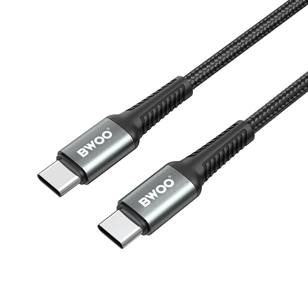 BWOO Flätad kabel USB-C - USB-C 3m 60W svart svart