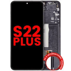 OLED-enhet med ram för Samsung Galaxy S22 Plus 5G (USA & internationell version) (Eftermarknad Plus) (Phantom Black)