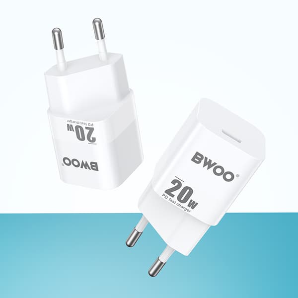 BWOO CDA155 PD väggladdare 1x USB-C-port 1A 20W vit vit