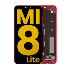 LCD-enhet med ram för Xiaomi Mi 8 Lite (renoverad) (Twilight Gold) guld
