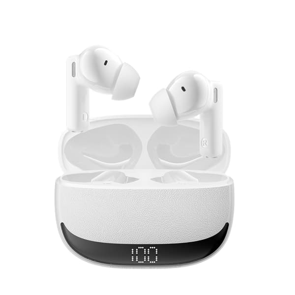 BWOO Bluetooth hörlurar BW40 TWS ANC med LCD-display vit blå