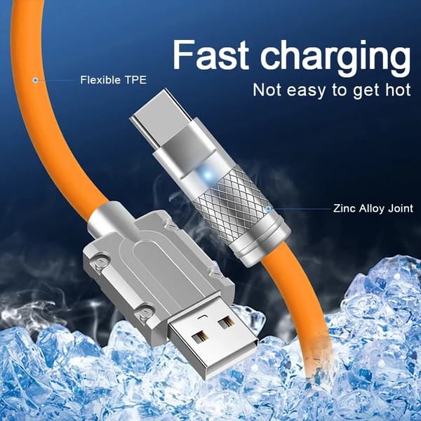 2m Supersnabbladdning USBC-Lightning kabel orange