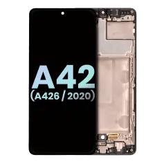 OLED-enhet med ram för Samsung Galaxy A42 5G (A426 / 2020) (Service Pack) (Prism Dot Black)
