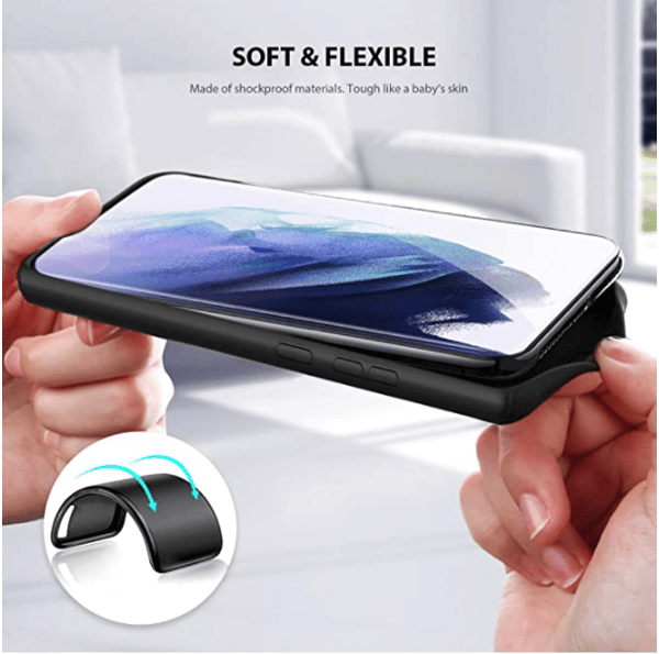 Mjukt silikonfodral för Samsung S21svart svart