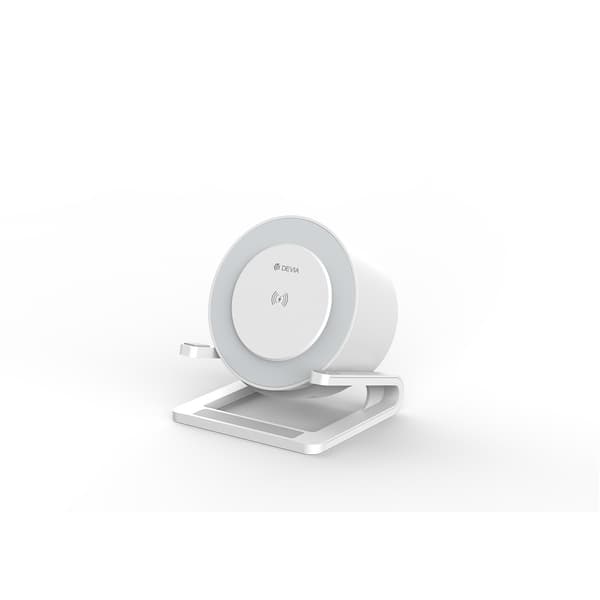 Devia Bluetooth-högtalare IM-3 med trådlös laddare 15W och ljus vit