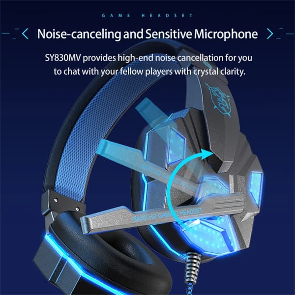 Spelheadset för dator/PS4 blå