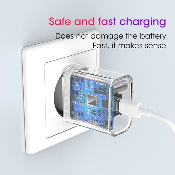 Snabbladdare för iPhone 15 vit