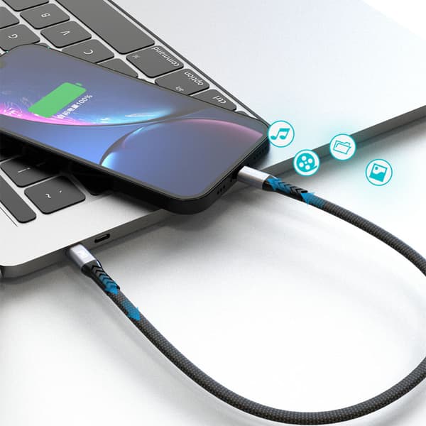 Dudao L10P USB-C till Lightning-kabel 20W 0.23m svart