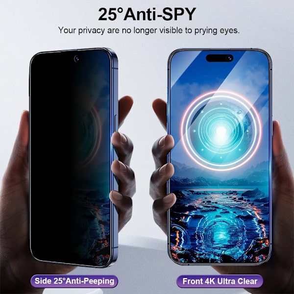 Heltäckande Sekretess skärm för iPhone 11 Pro Max med med lätt installationssats fack