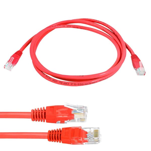 CAT5e UTP Nätverkskabel (patchkabel) 5m röd röd