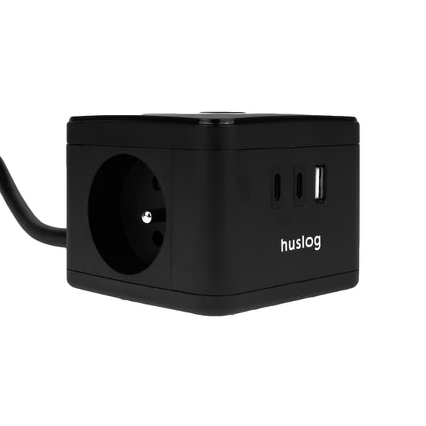Huslog Kub förlängningssladd med LED