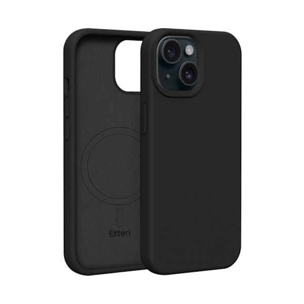 Etteri Silicone Case MagSafe for iPhone 13 6.1\" - Black, Microfiber Lining
