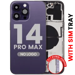 Baksida med smådelar för iPhone 14 Pro Max (EU / Global version) (Eftermarknad Plus) (Djuplila)
