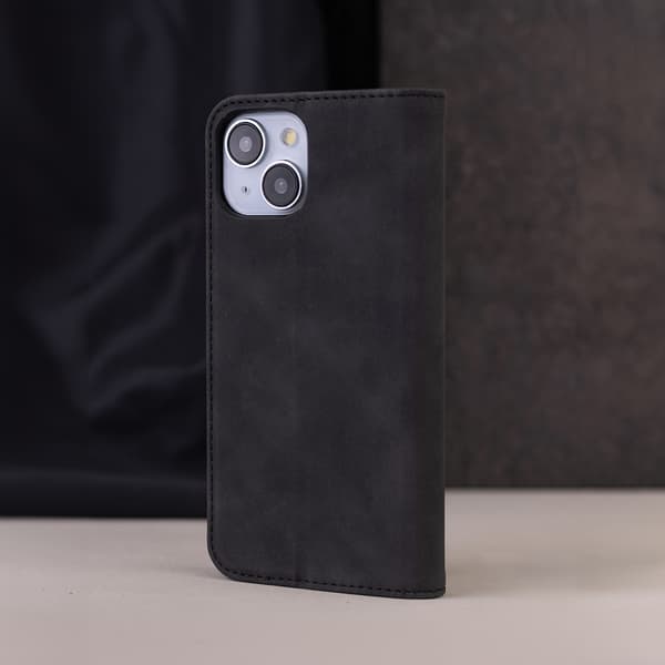 Smart Suede fodral för iPhone 16e / 17e svart