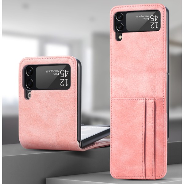 Samsung Galaxy Z Flip4 Plånboksfodral med korthållare rosa rosa