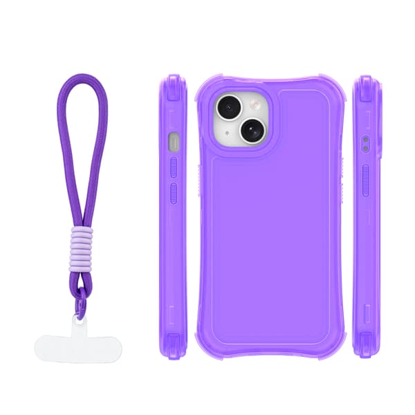 Safepop skal med rem för iPhone 15 lila lila