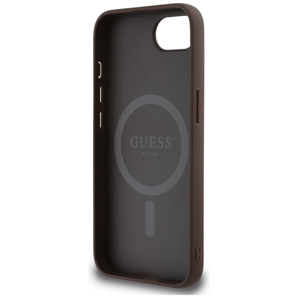 Guess HC MagSafe PU 4G Ring Triangle Logo skal för iPhone 16e Brun
