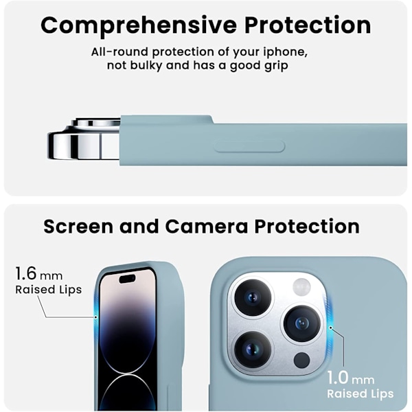 iphone 14 pro max silikon fodral mörkblå blå