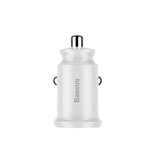 Baseus billaddare Grain 2x USB 3,1A vit vit
