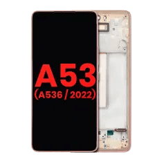 OLED-enhet med ram för Samsung Galaxy A53 5G (A536 / 2022) (6.36\") (Eftermarknad Plus) (Peach)