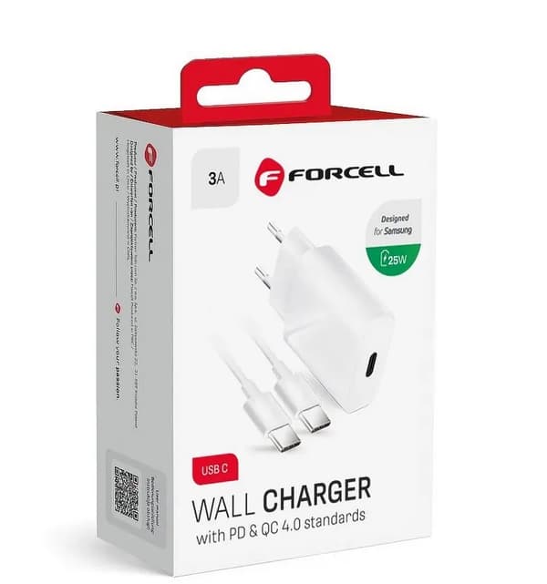 Merskydd 20W PD 3.0 Snabbladdare med 1 m USB-C-kabel - EU Kontakt