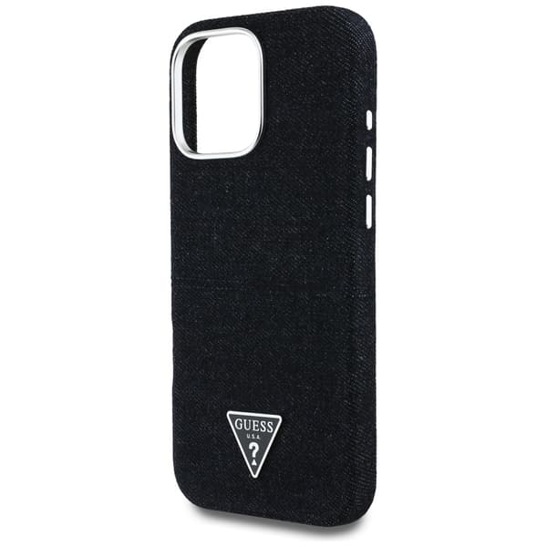 Guess HC MagSafe FW Denim Triangle Logo Case for iPhone 16 Pro Black