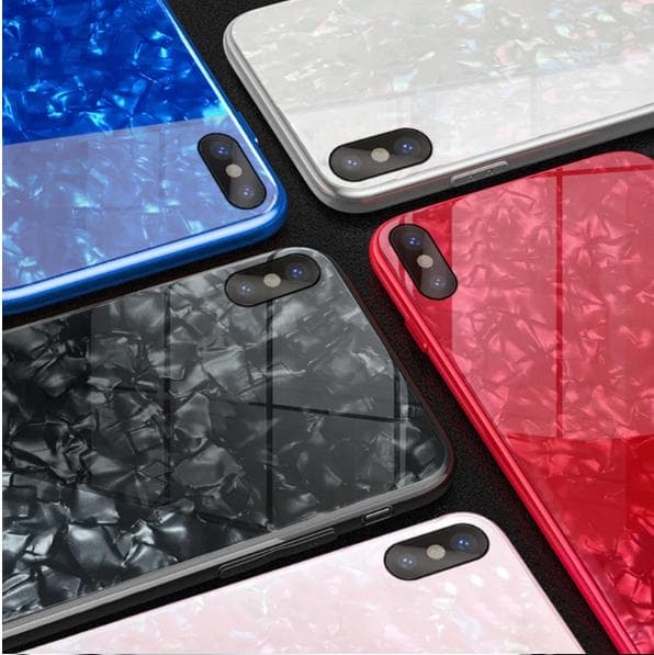 Lyxigt glänsande tempererat glas för Iphone 7/8