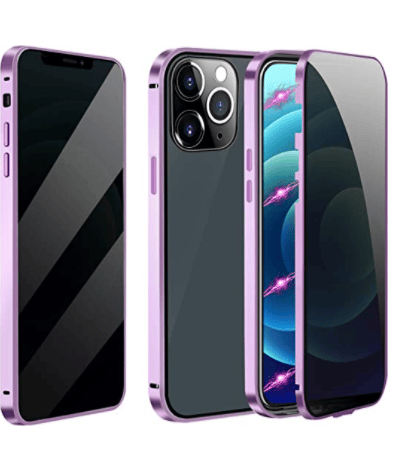 Sekretessskydd metallfodrall till iPhone 13 mini lila