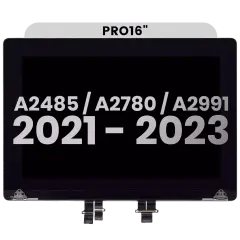 Komplett LCD-skärmmontering för MacBook Pro 16\" A2485 (2021) Pro / Max / A2780 (2023) / A2991 (2023) (förinstallerad kabel för lockvinkelsensor) (Använd OE silver