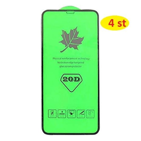 4 st 20D  hög kvalitet härdat plexiglas  för iphone 11/ Xr|svart kant