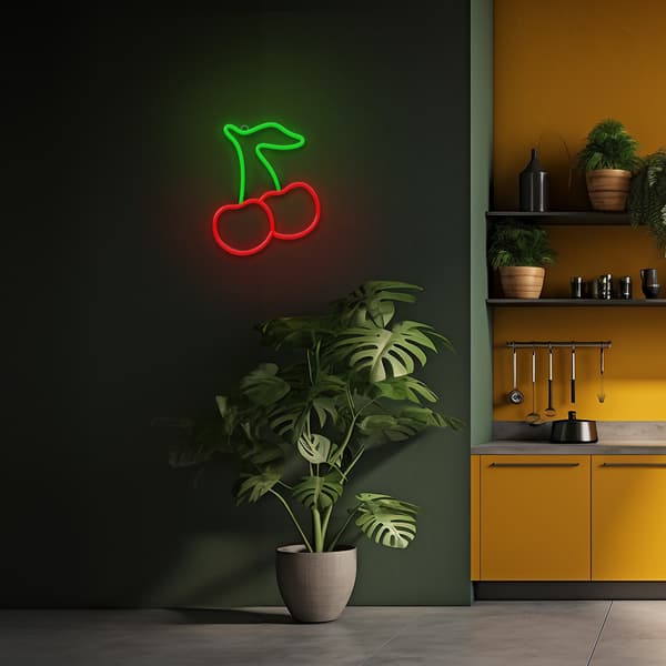 Neon LED-lampa CHERRY grön röd NNE23 Neolia