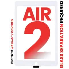 Digitizer för iPad Air 2 (OCA förinstallerad och glasseparation krävs) (Eftermarknad Pro: XO7) (Vit)