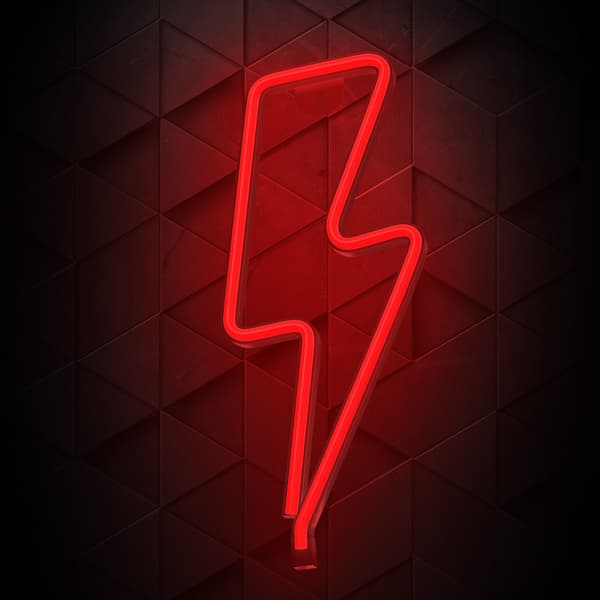 Neon LED-lampa BOLT röd fladdermus + USB FLNE06 Forever Light