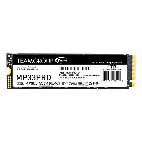Team Group SSD MP33 Pro 1TB M.2 PCI Express 3.0 x4 (NVMe)