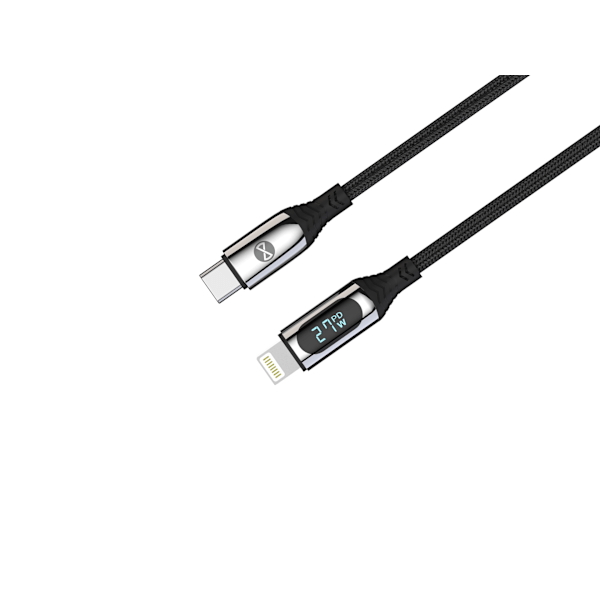 Forever LCD-kabel USB-C - Lightning 1,0 m 27W svart