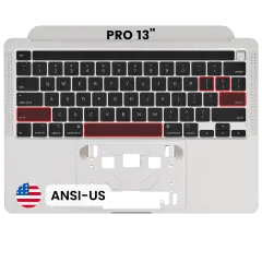 Toppfodral med tangentbord (ANSI US) för MacBook Pro 13\" A2251 (2020) (silver) silver