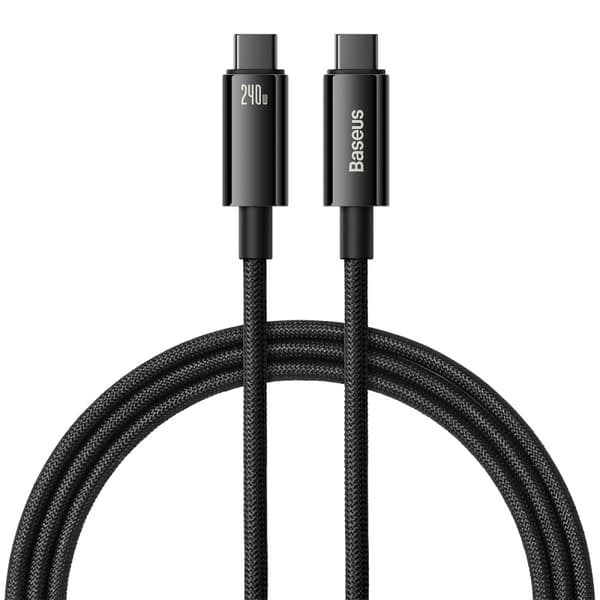 Baseus-kabel Tungsten PD USB-C - USB-C 1,0m svart 240W