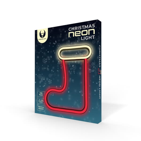 Neon LED JULSTRUMPA vit röd FLNE23 Forever Light
