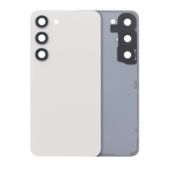 Baksidesglas med kameralins för Samsung Galaxy S23 5G (ingen logotyp) (Eftermarknad Plus) (Gräddvit) vit