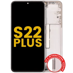 OLED-enhet med ram för Samsung Galaxy S22 Plus 5G (USA & internationell version) (renoverad) (rosa guld / violett) guld