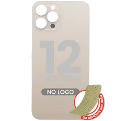 Bakglas med 3M-lim för iPhone 12 Pro Max (ingen logotyp / stort kamerahål) (guld) guld