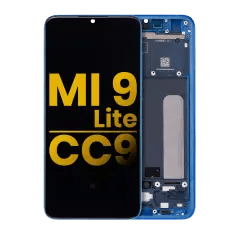 OLED-enhet med ram för Xiaomi Mi 9 Lite / CC9 (renoverad) (Aurora Blue) blå