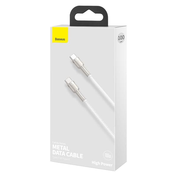 Baseus kabel Cafule Metal PD USB-C - USB-C 1,0 m vit 100W vit