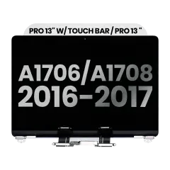 Komplett LCD-skärmmontering för MacBook Pro 13\" A1706 / A1708 (2016-2017) (Begagnad OEM-dragning: Klass A) (Silver) silver