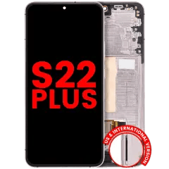 OLED-enhet med ram för Samsung Galaxy S22 Plus 5G (USA & internationell version) (Eftermarknad Plus) (Rosa Guld / Violett)