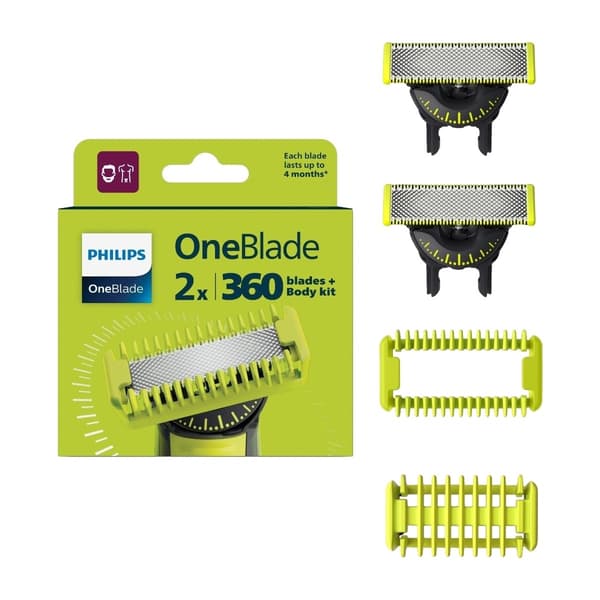 Philips OneBlade QP624 Barberhoved svart grön Sölv
