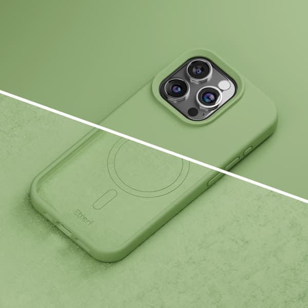 Etteri Silicone Mag skal för iPhone 15 Pro Max ljusgrön grön