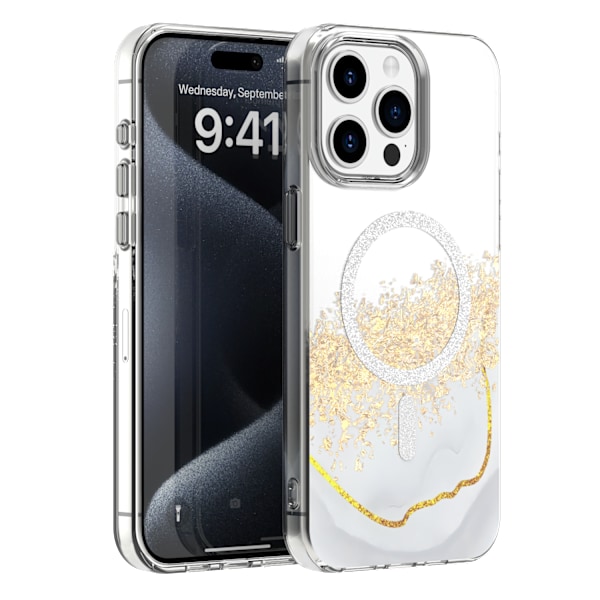 Epoxy Mag-fodral för iPhone 15 Pro 6,1\" vit